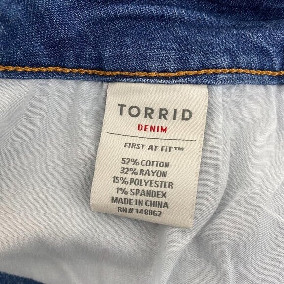 Torrid Plus 24 Denim Jean Skirt Black Side Stripes - Picture 4 of 7